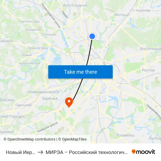 Новый Иерусалим to МИРЭА – Российский технологический университет map