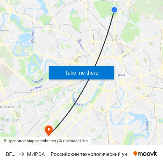 ВГИК to МИРЭА – Российский технологический университет map