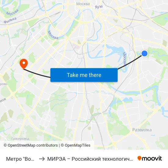Метро "Волжская" to МИРЭА – Российский технологический университет map