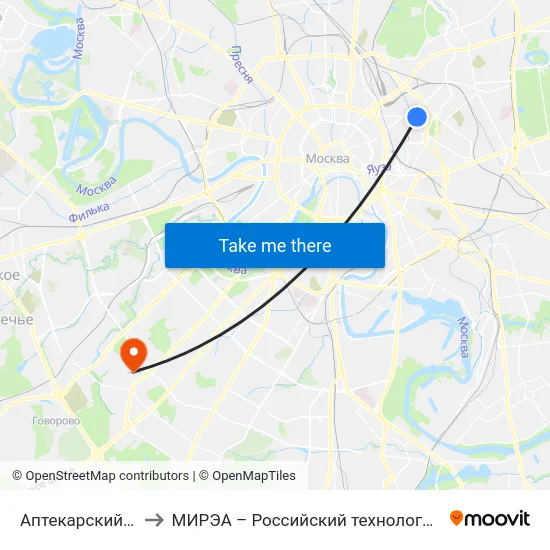 Аптекарский переулок to МИРЭА – Российский технологический университет map