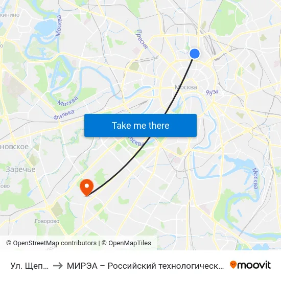 Ул. Щепкина to МИРЭА – Российский технологический университет map