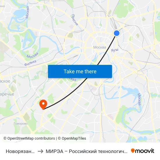 Новорязанская ул. to МИРЭА – Российский технологический университет map