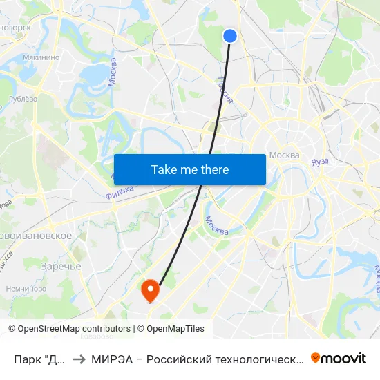 Парк "Дубки" to МИРЭА – Российский технологический университет map