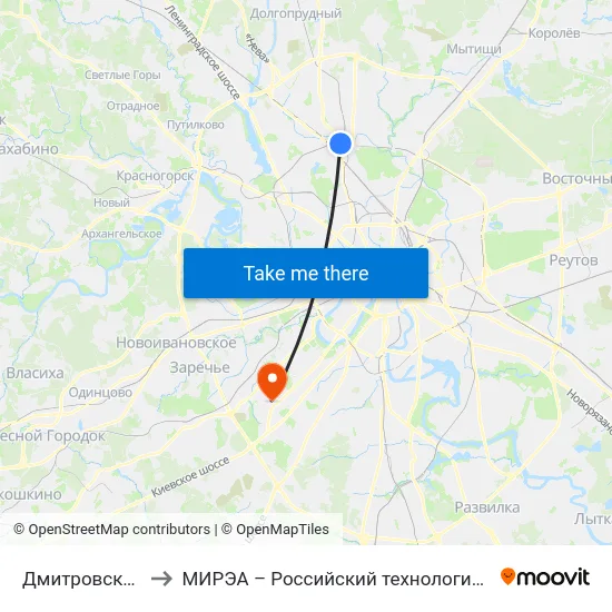 Дмитровское шоссе to МИРЭА – Российский технологический университет map