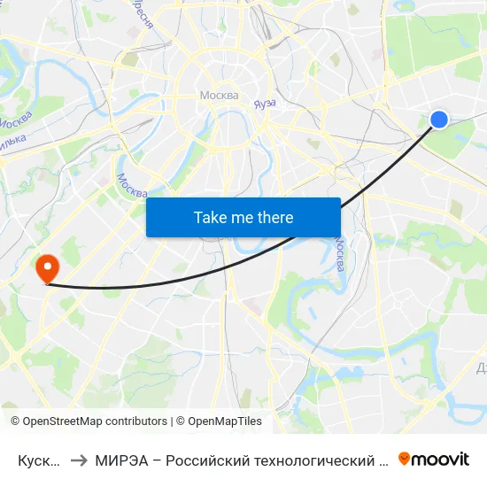 Кусково to МИРЭА – Российский технологический университет map