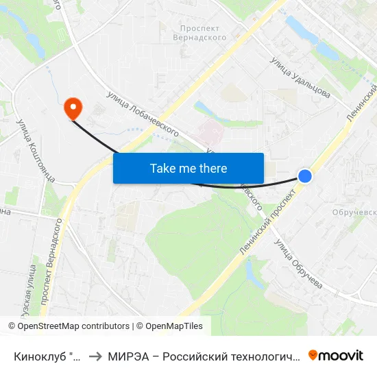 Киноклуб "Эльдар" to МИРЭА – Российский технологический университет map