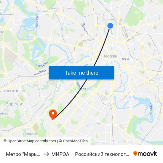 Метро "Марьина Роща" to МИРЭА – Российский технологический университет map
