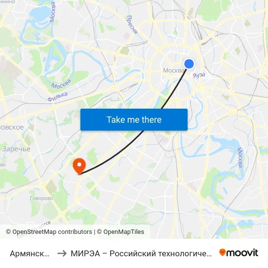 Армянский пер. to МИРЭА – Российский технологический университет map