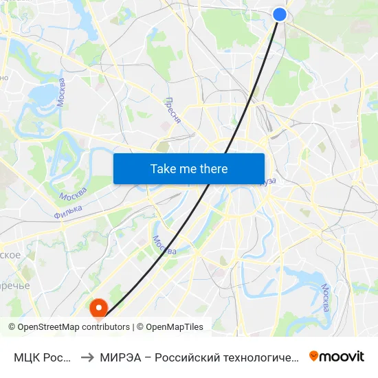 МЦК Ростокино to МИРЭА – Российский технологический университет map
