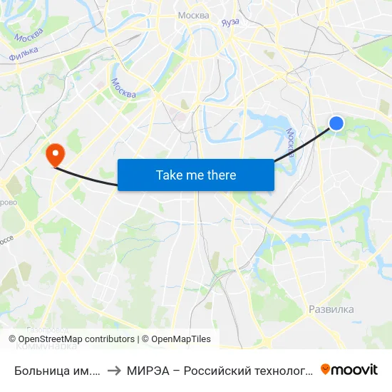 Больница им. Демихова to МИРЭА – Российский технологический университет map