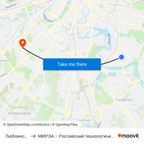Люблинская ул. to МИРЭА – Российский технологический университет map
