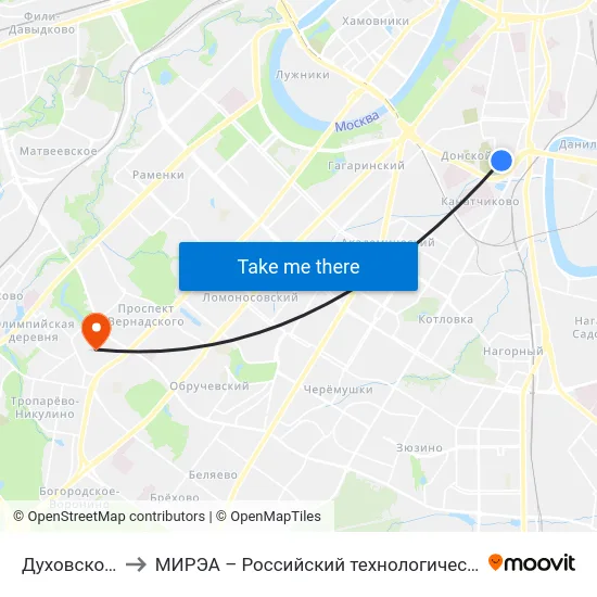 Духовской пер. to МИРЭА – Российский технологический университет map