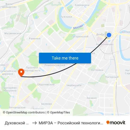 Духовской переулок to МИРЭА – Российский технологический университет map