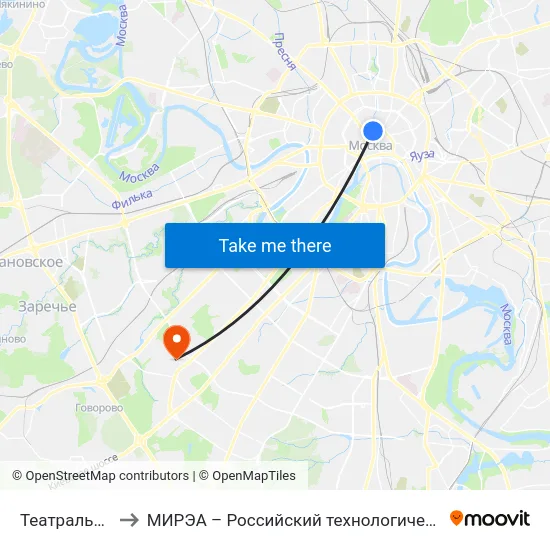 Театральная пл. to МИРЭА – Российский технологический университет map