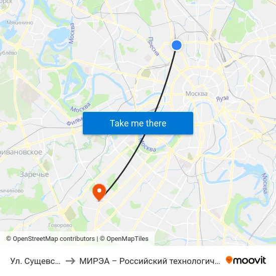 Ул. Сущевский Вал to МИРЭА – Российский технологический университет map
