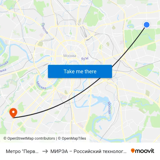 Метро "Первомайская" to МИРЭА – Российский технологический университет map