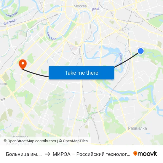Больница им. Демихова to МИРЭА – Российский технологический университет map