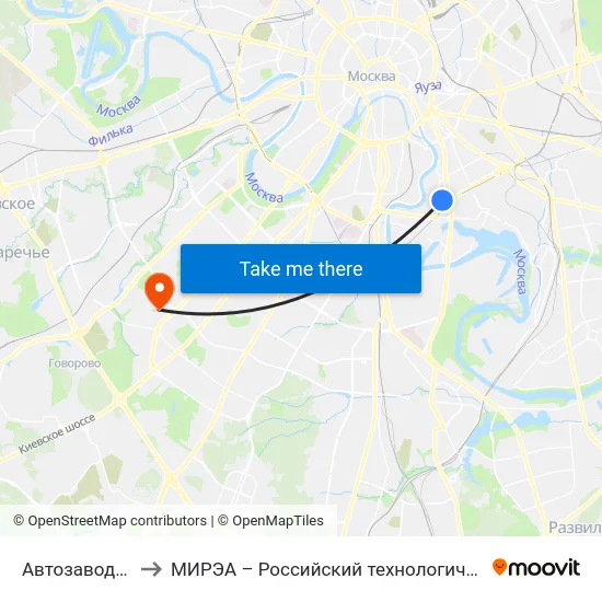 Автозаводская ул. to МИРЭА – Российский технологический университет map