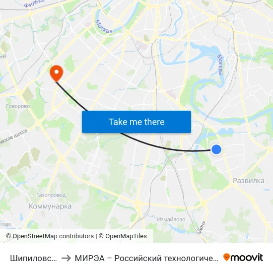 Шипиловская ул. to МИРЭА – Российский технологический университет map