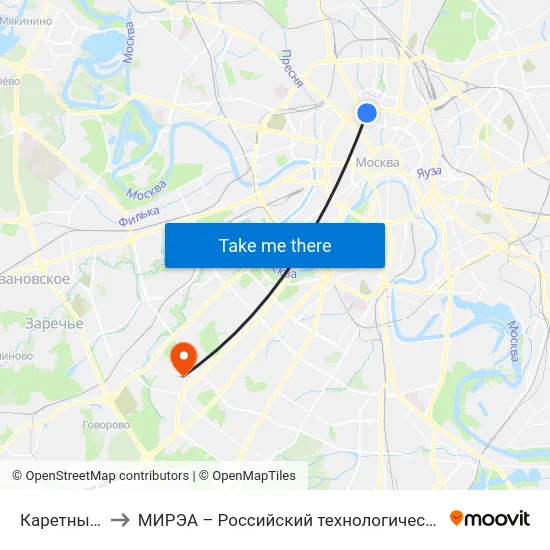 Каретный Ряд to МИРЭА – Российский технологический университет map