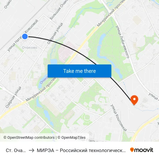 Ст. Очаково to МИРЭА – Российский технологический университет map