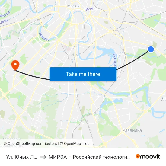 Ул. Юных Ленинцев to МИРЭА – Российский технологический университет map