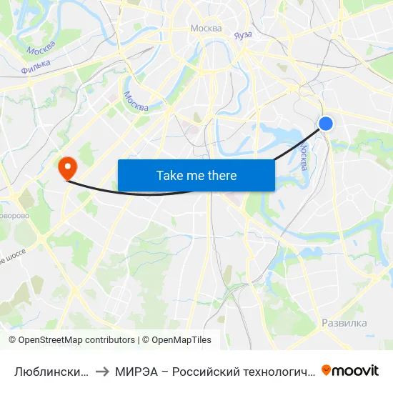 Люблинский рынок to МИРЭА – Российский технологический университет map