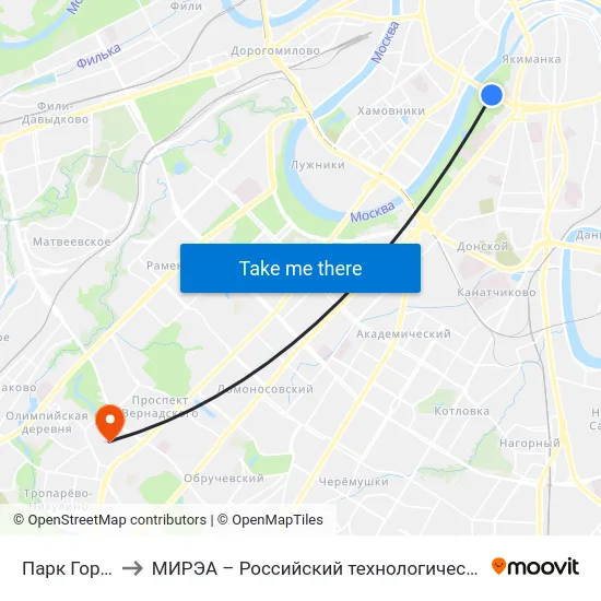 Парк Горького to МИРЭА – Российский технологический университет map