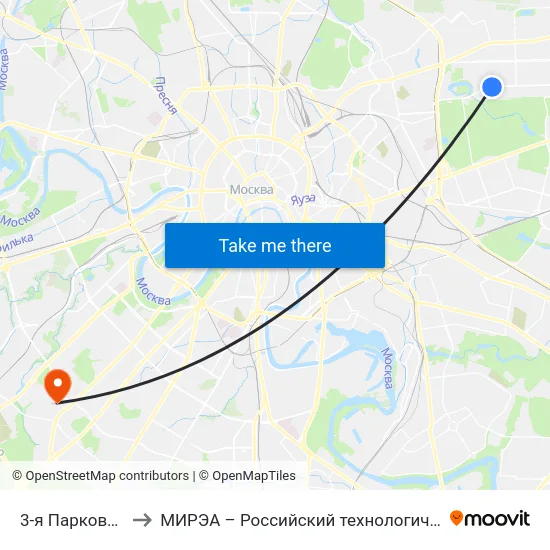 3-я Парковая улица to МИРЭА – Российский технологический университет map