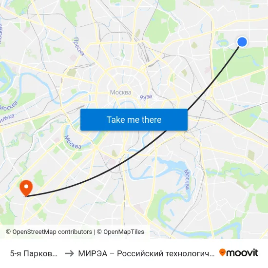 5-я Парковая улица to МИРЭА – Российский технологический университет map