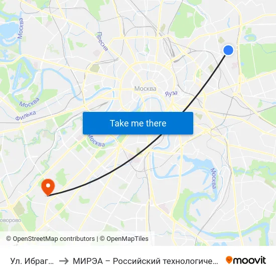 Ул. Ибрагимова to МИРЭА – Российский технологический университет map