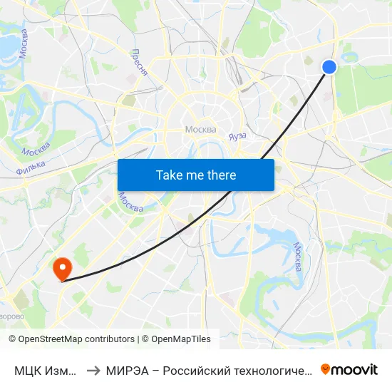 МЦК Измайлово to МИРЭА – Российский технологический университет map