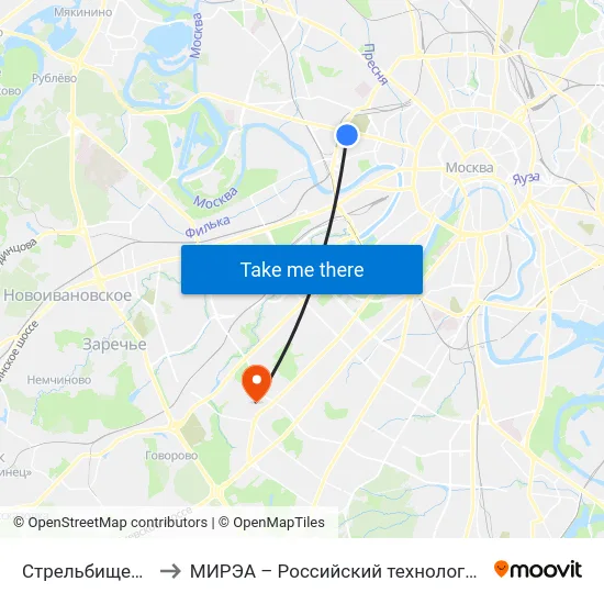 Стрельбищенский пер. to МИРЭА – Российский технологический университет map
