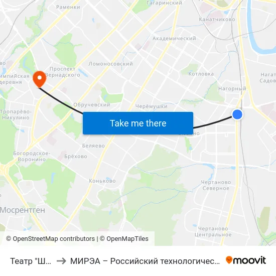 Театр "Шалом" to МИРЭА – Российский технологический университет map