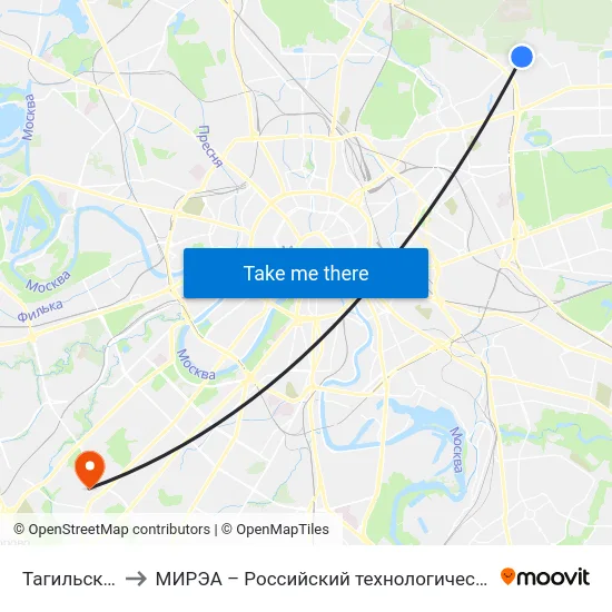 Тагильская ул. to МИРЭА – Российский технологический университет map