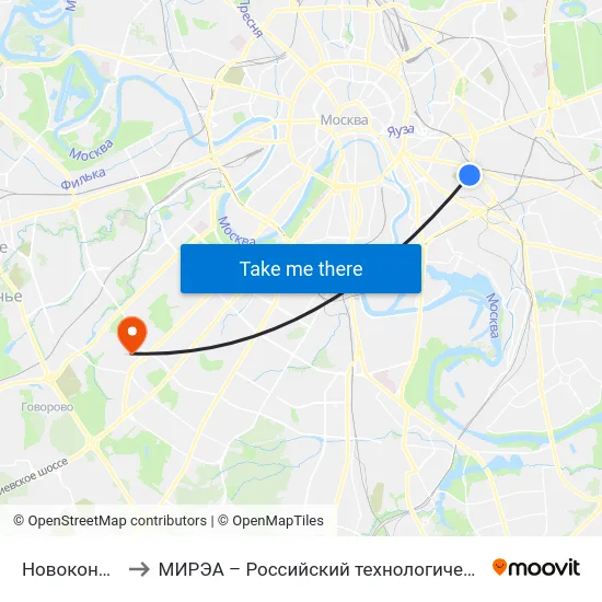 Новоконная пл. to МИРЭА – Российский технологический университет map