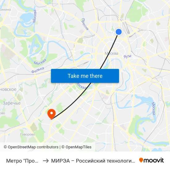 Метро "Просп. Мира" to МИРЭА – Российский технологический университет map