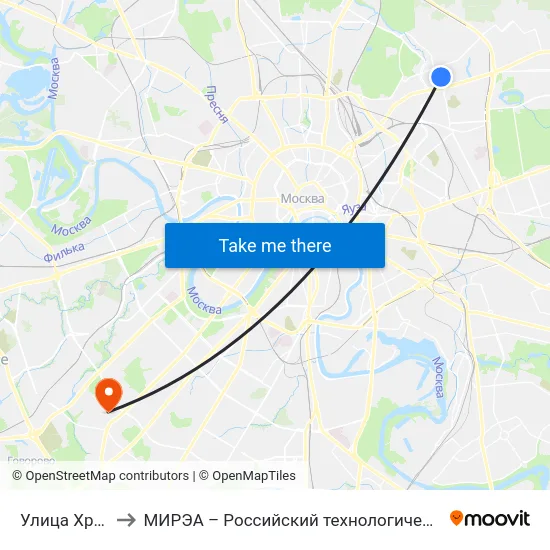 Улица Хромова to МИРЭА – Российский технологический университет map