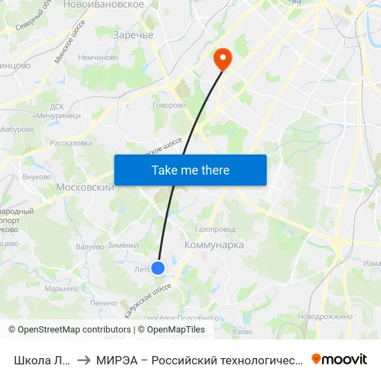 Школа Летово to МИРЭА – Российский технологический университет map