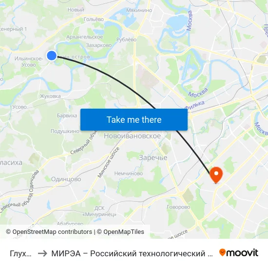 Глухово to МИРЭА – Российский технологический университет map