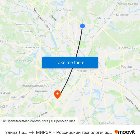 Улица Лескова to МИРЭА – Российский технологический университет map