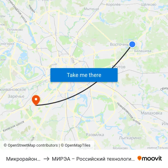 Микрорайон Гагарина to МИРЭА – Российский технологический университет map
