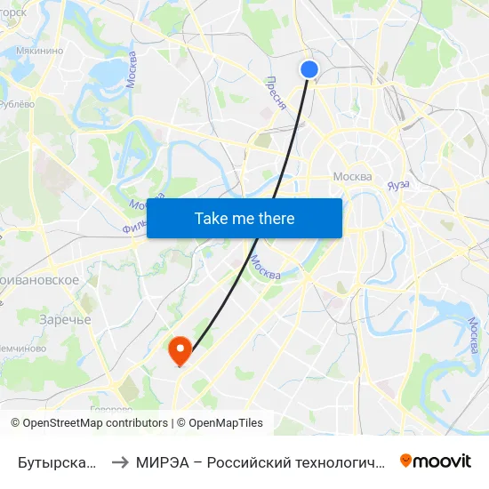 Бутырская Ул., 46 to МИРЭА – Российский технологический университет map