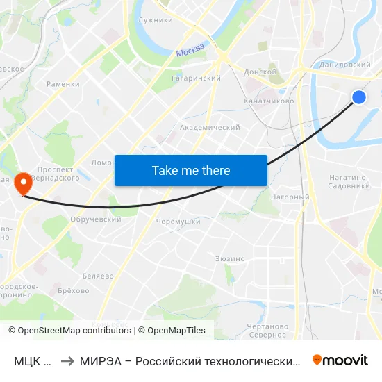 МЦК ЗИЛ to МИРЭА – Российский технологический университет map
