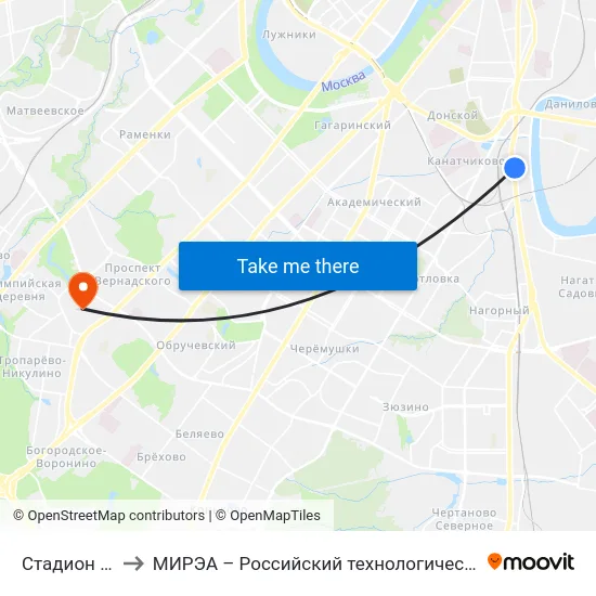 Стадион "Труд" to МИРЭА – Российский технологический университет map