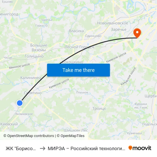 ЖК "Борисоглебское" to МИРЭА – Российский технологический университет map