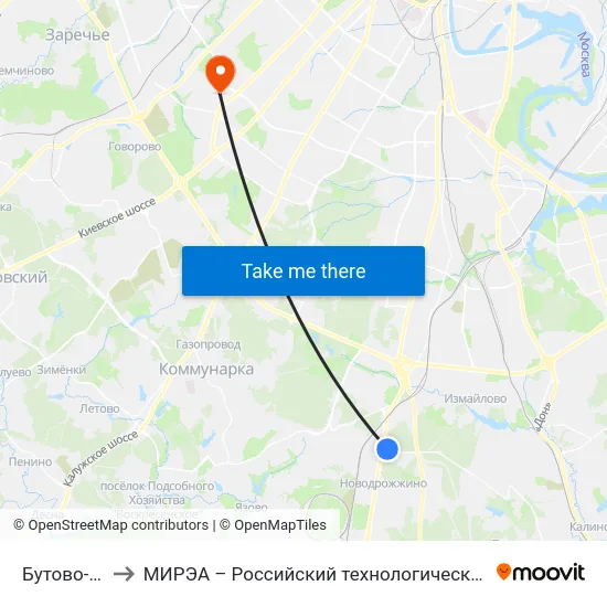 Бутово-Парк to МИРЭА – Российский технологический университет map