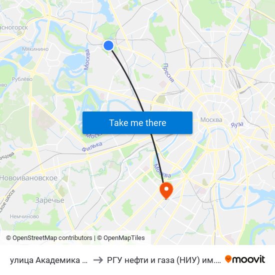 улица Академика Курчатова to РГУ нефти и газа (НИУ) им. И. М. Губкина map