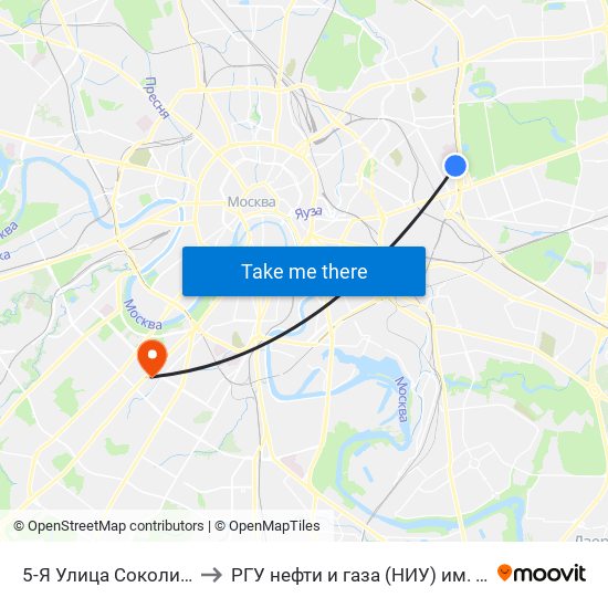 5-Я Улица Соколиной Горы to РГУ нефти и газа (НИУ) им. И. М. Губкина map
