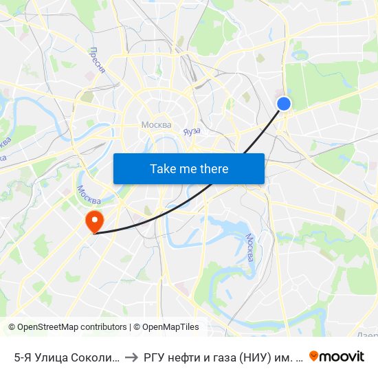 5-Я Улица Соколиной Горы to РГУ нефти и газа (НИУ) им. И. М. Губкина map